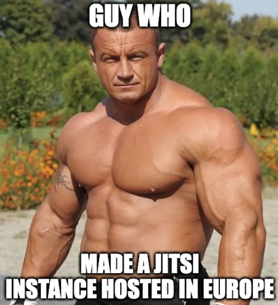 Jacked guy who made a Jitsi instance hosted in Europe